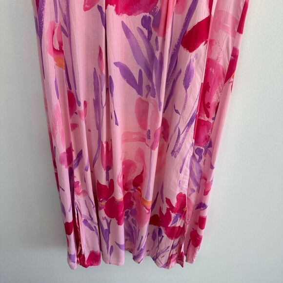 Jams World Women’s Pink Cotton Candy Abstract Watercolor Maxi Dress - Picture 9 of 11